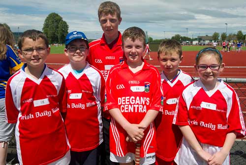 Athletes from Gortnahoe photographed at the recent Community Games County Athletics Finals L to R: Aidan Ryan, Gerard Kavanagh, Aaron Morris, Evan Lyons, Eamon Fogarty and Leah Bird.