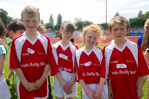 Glengoole/Gortnahoe Mixed Relay Team photographed at the recent Community Games County Athletics Finals L to R: Robert Gleeson, Lillian Hayden, Sarah Norton and Charlie Tobin.